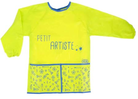 THE REPLICANT Schürze mit langen Ärmeln, für Kinder, 3 – 8 Jahre, bedruckt, kleiner Künstler/Einheitsgröße, grün, 66