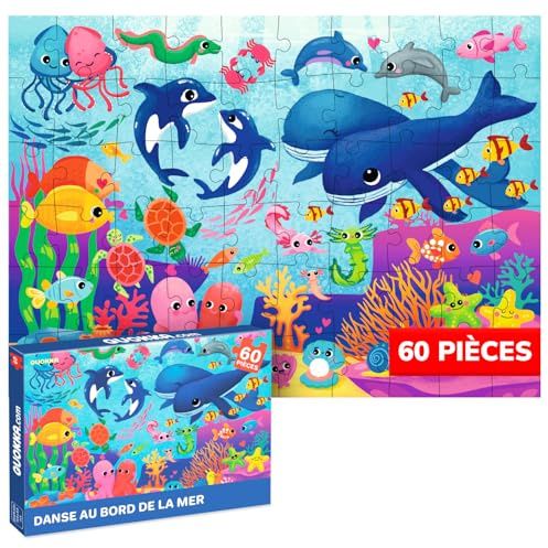 QUOKKA Puzzle Per Bambini Di 3-4 Anni - Puzzle Da 60 Pezzi Per Bambini Di 5-6 Anni - Con Animali Dell'Oceano - Gioco Educativo Di Apprendimento In Età Prescolare