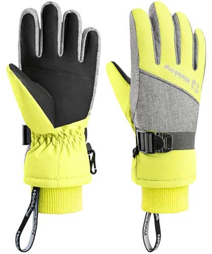 WALSKING Kids Waterproof Winter Thinsulate Warm Cold Weather Winter Snow Ski Gloves-Fits Boys and Girls Youth Child Outdoor