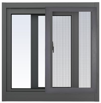 Finestra Alluminio Scorrevolei Con Rete Per Insetti, 50 60 70 80 90 100cm Serratura Per Finestre A Battente, Finestra Orizzontale Scorrevole Per Cantina,(Dark gray,50x50cm)