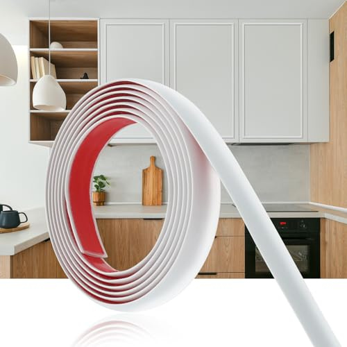 JSIWOTH Peel and Stick Wall Molding Trim 10ft - Self-Adhesive Flexible PVC Molding for Walls, Baseboards, Mirrors & Home Decor, White (Paintable)