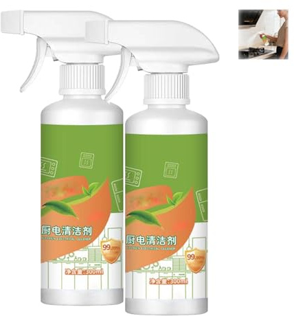 Detergente multifunzione per la cucina, sgrassatore grasso per rimuovere grasso e incrostazioni in cucina, spray detergente multifunzione per la casa e la cucina (2 pezzi)