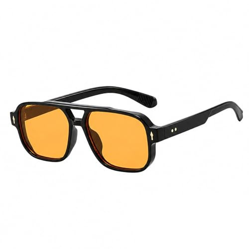 Mistillion Retro Pilot Double Bridge Rectangle Sunglasses, Vintage Square Frame for Men Women, UV400 Protection Polarized Shades for Driving & Outdoor