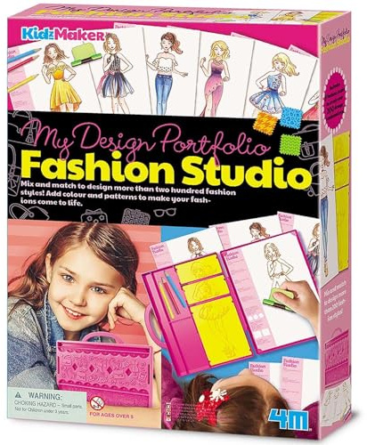 4M 4720 Fashion Designer Studio, Gira La Moda Anni 2020, Gioco Creativo per Disegnare, Crea la tua collezione di moda, Attività Creativa e Stimolante dai 5 anni