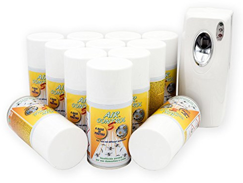 Stazione antizanzare deterrente insetti e zanzare composto da 1 Diffusore con Timer + 12 flaconi da 250 ml di AIR CONTROL a base di Piretro