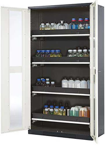 ASECOS Chemikalienschrank CS RAL 7016/RAL 9010 4xTA zur Lagerung von Nicht entzündbaren Gefahrstoffen in Arbeitsräumen