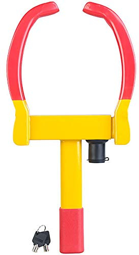 Lescars Parkkralle: Universal-Radkralle zum Fahrzeug-Diebstahlschutz für Reifen bis 265 mm (Radkralle Anhänger, Wegfahrsperre, Anhängerschloss)