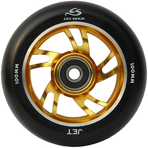 Cox Swain 2 STK. High End 100mm Stunt Scooter Rollen Alu Core - ABEC 11 Lager, Jet (Gold) - 100mm