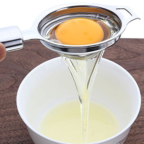 WOWOWO separatore Bianco tuorlo d'uovo separa l'utensile da Cucina con setaccio in Acciaio Inossidabile
