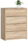 AKORD Schuhschrank mit 4 Schuhregalen und 4 Klapptüren | Schuhkipper | Schuhregal geschlossen | Schuhbank | Schuhaufbewahrung | B60 x H80 x T33 cm, Gewicht 29 kg | Farbe Sonoma Eiche