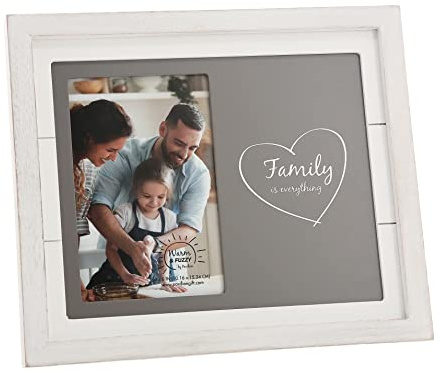 Pavilion Gift Company - Family MDF Photo Frame, Holds 4” x 6” Photo, Distressed Picture Frame, Family Is Forever Gifts, 1 Count, 10 x 8.5-inches Overall