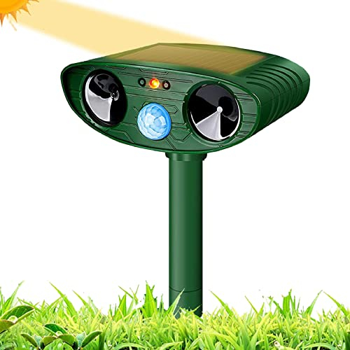 Katzenschreck Ultraschall, Solar Tiervertreiber, Ultraschall Abwehrmittel Katzenschreck Hundeschreck Marderschreck mit Bewegungsmelder Wasserdicht für Garten Waschbären Hunde Vögel Schädlinge