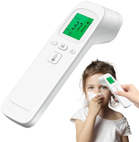 Jauge de température infrarouge – Pyromètre non constant | Thermomètre à écran numérique rétroéclairé LCD avec alarme sonore automatique, appareil de contrôle de température infrarouge pour intérieur