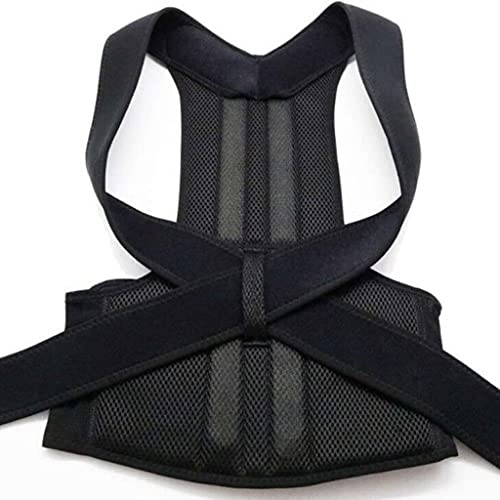Back Support Belt Waist Brace Posture Corrector Kyphosis Humpback Spine Back Shoulder Lumbar Posture Correction Pain Relief Waistcoat Therapy-Belt (Color : Black Size : Medium) (Black XXXX (Black M