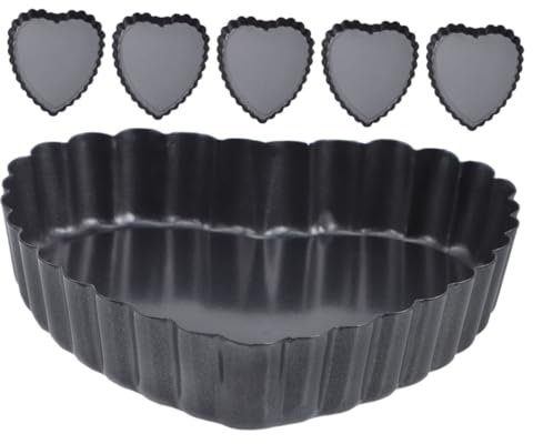Generico Teglie Rotonde in Metallo Per Torte Con Teglie Per Mini Crostate A Forma Di Cuore Fondo Antiaderente Rimovibile Per Una Facile Cottura