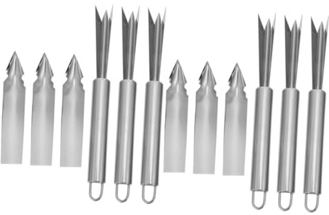 Alipis 2 Series Pelador De Piña Herramientas Para Tallar Frutas Descorazonador De Piña De Acero Inoxidable Equipo Para Pelar Piña Cortador De Frutas Cortador Pelador Silver 6 Piezas*2