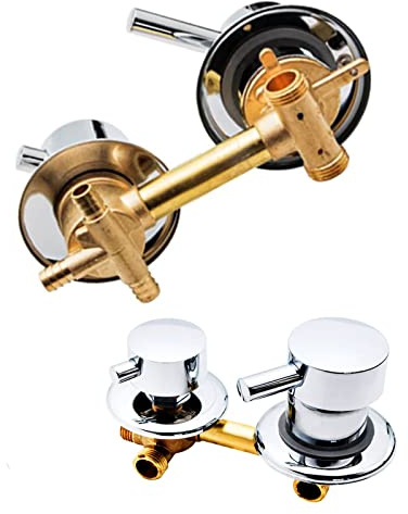 Solid Brass 3-Way Shower Diverter Valve with Cold & Hot Water Mixer G1/2 Intubation 9cm-14.5cm Perfect for Bathtub Faucets Shower Cabins & Steam Rooms
