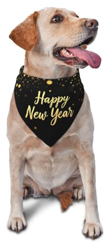 Bandana pour Chien imprimé « Bonne année » Ajustable, Triangle, Bavoir pour Animal de Compagnie, Foulard Lavable pour Chiot, pour Anniversaire, fête de Vacances