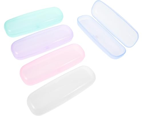 TOYANDONA Glasses Case Estuche para Gafas de Plástico Transparente, Ligero y Resistente al Polvo, 5 Piezas, para Viaje y Uso Diario