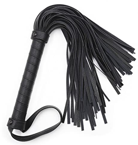 AHMistool Schwarze Leder Reitgerte, Leder Reitgerte mit Fransen per Cavallo Performances, Equestrianism Cavallo Corto,Frusta in Pelle Con Frange