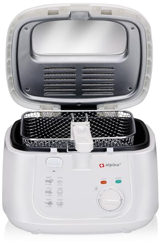 Alpina Freidora – Freidora – 1800 vatios – 2,5 litros – Hasta 190 ºC – Blanco