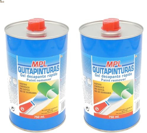 BricoLoco.com Lot de 2 décapants de peinture décapant en gel 750 ml - Décapant peinture, vernis ou vernis sur bois, métal, brique, mur, sol - Action rapide - Enlever la peinture et les graffitis sur