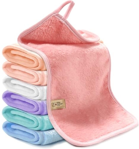 my novel things 7 Stück Abschminktücher Waschbar 38 x 16,5cm, Wiederverwendbar Make up Entferner Tücher, Mikrofaser Gesichtstücher für Schonende Gesichtsreinigung, Weiches Korallen Fleece Handtücher