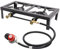 Gas Double Burner Camping 8000W Camping Stove Double Burner Propane Gas 3/8 Interface with 0-10PSI Pressure Regulation Portable Outdoor Cooker 120cm Hose with 4 Supporting Legs Regulator Hose