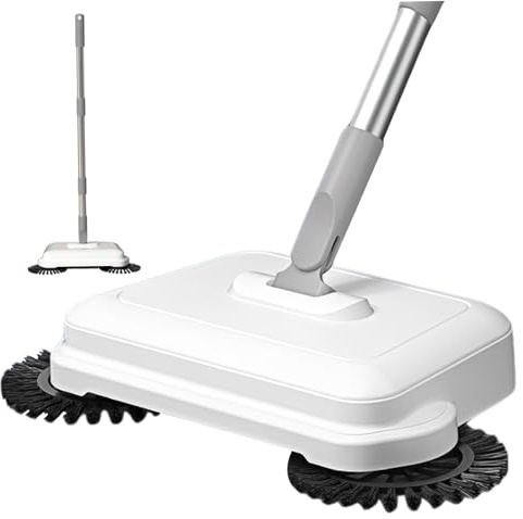 Veesper 2-in-1 360° Rotating Hand Push Floor Sweeper with Long Handle, High-Efficiency Manual Carpet & Hard Floor Sweeper, Hanging Manual Vacuum for Home & Office