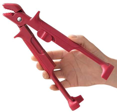 Kitchen Tongs for Cooking, 2-in-1 Anti-Scalding Bowl Holder Clip for Hot Plates Bowls, Kitchen Anti-Slip Heat Insulation Clip Safe Lifting, Suitable for Air Fryer, Microwave, Oven, Steamer, Red