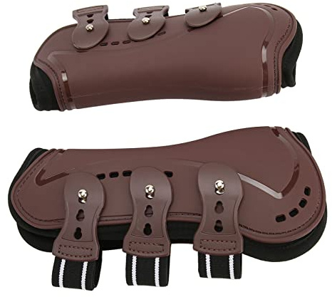 Cryfokt Botas De Pata Delantera De Caballo Transpirables Protector De Pata De Caballo Resistente A Impactos para Saltar - Marrón (L)