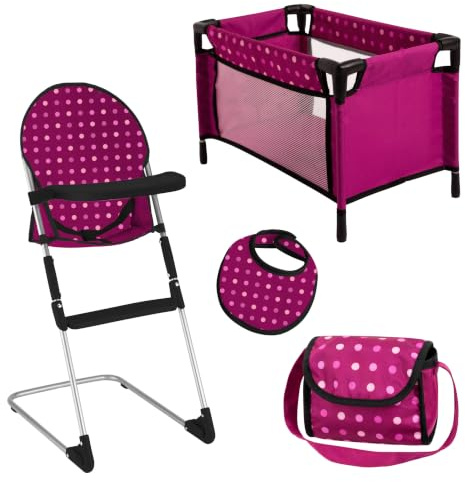 Idena Kit de Voyage pour poupées, Lot de 4 pièces avec Accessoires