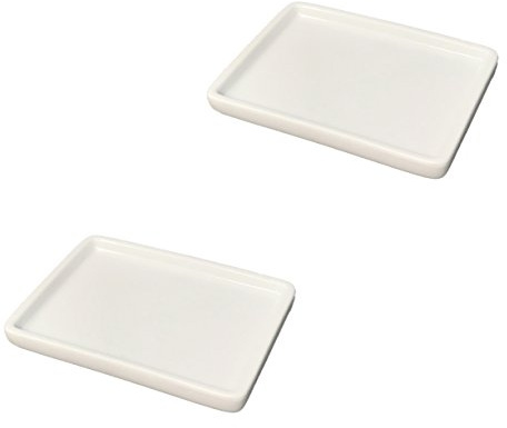 Tetra-Teknica Less is More Series SD-2P Porcelain Soap Dish, Color White, 2 per Pack