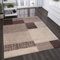 VIMODA Wohnzimmer Teppich Kurzflor in Beige Braun Designer Teppiche Modern Kachel-Optik Kariert Pflegeleicht, Maße:160x230 cm