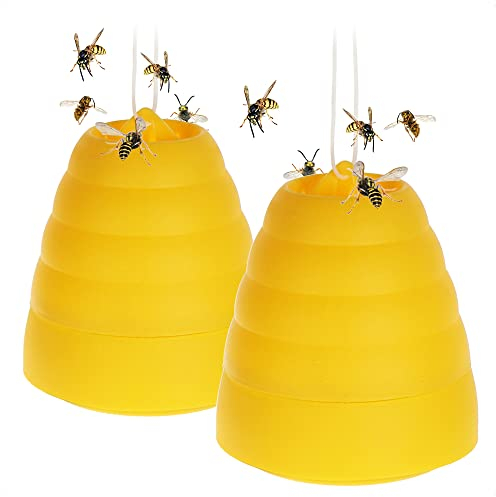 COM-FOUR® 2X piège à Insectes avec Couvercle Amovible - piège Vivant respectueux de la Nature à Suspendre - Protection Contre Les Insectes respectueuse des Animaux (Conception de Ruche - 2 pièces)
