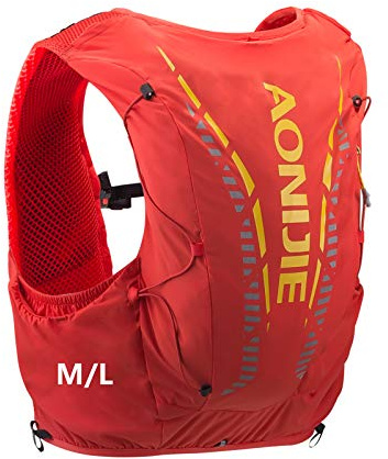 AONIJIE 12L Profesional Ligero Mochila de hidratación Superior Chaleco para Trail Running Ciclismo Marathoner para Hombre Mujer (Naranja-M/L)