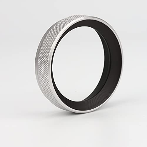 Haoge LUV-X100W Pare-soleil en métal avec protection UV MC multicouche pour appareil photo Fujifilm Fuji X100F X100T X100S X100 X70 Argenté