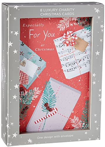 Hallmark lyxiga välgörenhet julkort - paket med 8 i 1 klippbok stil festlig design