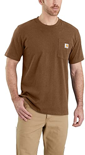 Carhartt Herren K87 Pocket S/S T-Shirt T-Shirt, Oiled Walnut Heather, L