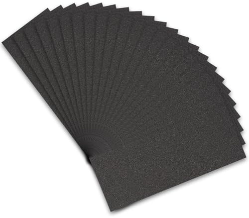 STEBRUAM Profi sandpapper set 60 korn, 21 stycken vått och torrt sandpapper för bil/trämöbler/sten/metall/glas, 23 x 9 cm sandpapper