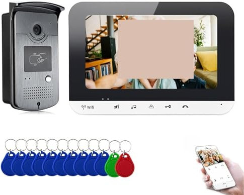 Trådlös videodörrklocka, Tuya Smart Video Intercom System Monitor Video Dörrtelefon Kamera Support Säkerhet(Not TF Card)