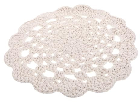 SECFOU Handmade Knitted Cotton Coasters Round Lace Doilies Snowflake Crocheted Mats Insulating Table Pad Table Decor Placemats