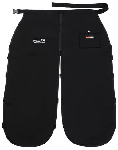 WISEPRO Legging de sécurité universel pour tronçonneuse, chaps de protection réglable, pantalon de protection pour hommes/femmes, Noir , taille unique