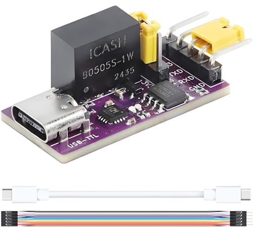 Youmile Usb a modulo Ttl Ch343 Chip Isolamento Tipo Usb-c a modulo seriale 6mbps Comunicazione ad alta velocità 3.3v 5v Mcu Downloader Non c'è bisogno di installare il Driver con cavo di collegamento
