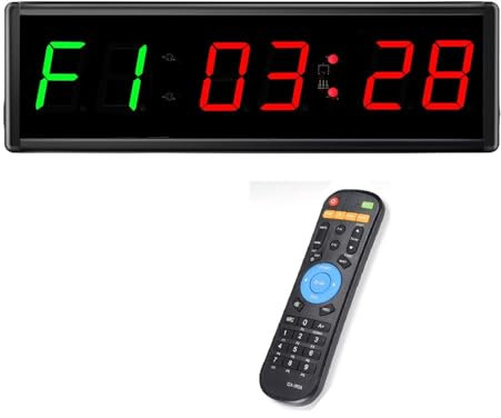Temporizador de Gimnasio, Temporizador de Gimnasio de 2,3 , cronómetro de intervalo LED, Reloj de Pared Digital con Cuenta atrás, cronómetro de Fitness con dígitos de 2,3 Pulgadas hacia Abajo/Arriba