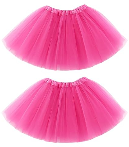 KSVFTB Pink Tutu Skirts for Girls, Pink Tutu Girls, Suitable for Girl's Halloween Party Costume Dance Performance, 70 80s Tutu Fluffy Costume Party Dance Skirt