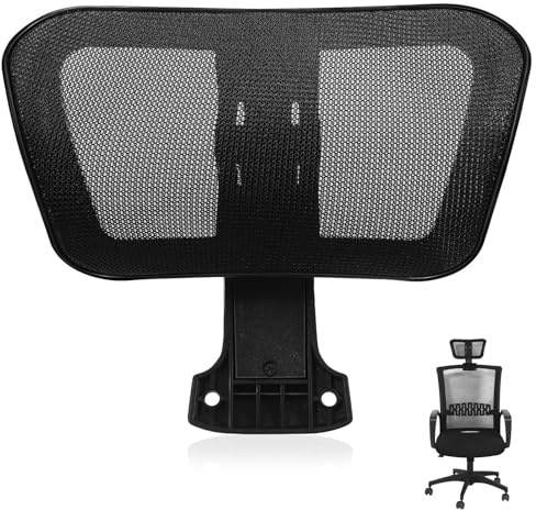Beavorty Appui-tête de Chaise d'ordinateur réglable en Hauteur Support de tête Noir en Tissu pour Chaise Gaming et Bureau été