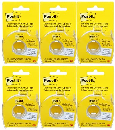 Post-it : Removable Cover-Up Tape, Non-Refillable, 1 x 700 roll -:- Sold as 6 Packs of - 1 - / - Total of 6 Each