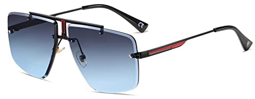 SHEEN KELLY Retro Quadratische Sonnenbrille für Männer Frauen Randlose Metall Sonnenbrille Mode Sonnenbrille Vintage