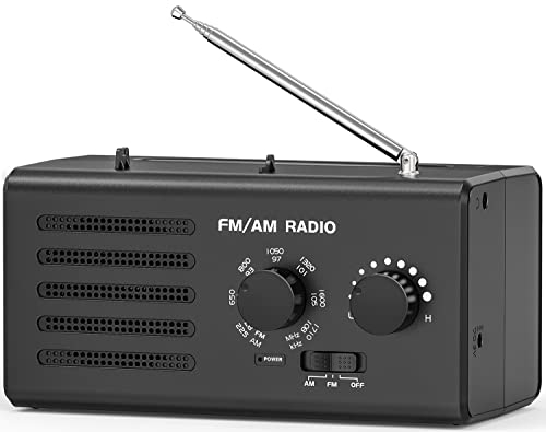 Tendak Tragbares Radio Batteriebetrieben FM/AM/UKW, Transistorradio unterstützt USB-Stromversorgung/Batteriebetrieben Radio, Kopfhöreranschluss, 5W Großem Lautsprecher, Extra Lange Antenne